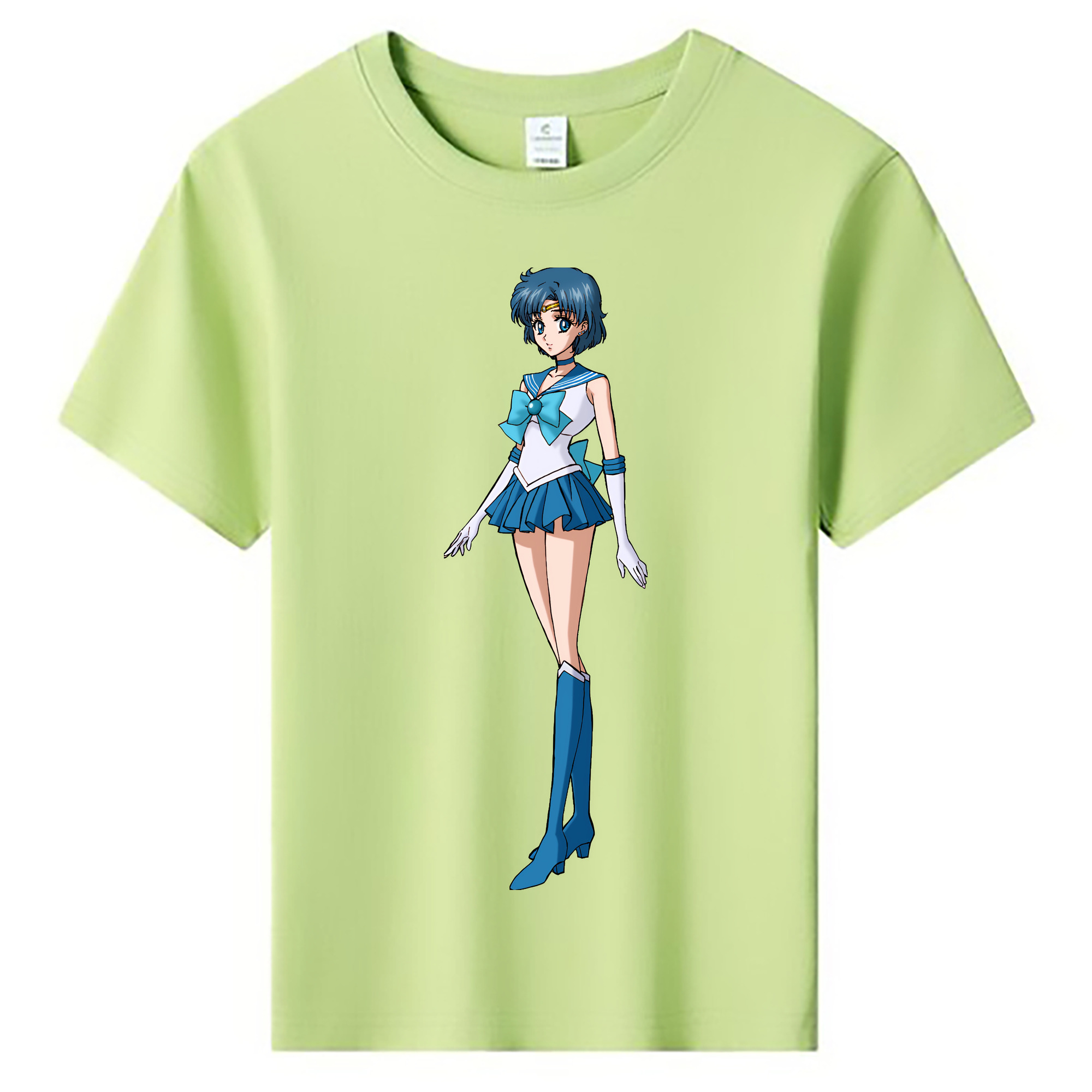 （画像用） 美少女戦士セーラームーン 水野 亜美 みずの あみ Sailor Moon Mizuno Ami 綿100％キッズTシャツ（フロントプリント）